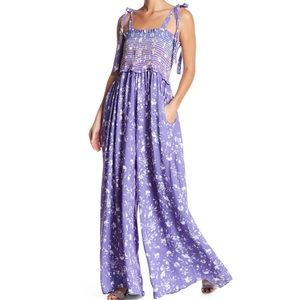 Fre People Color My World Floral Wide Leg Jumpsuit
